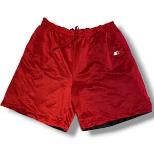 Starter Reversible Basketball Shorts Size 2XL Red and Black with Pockets